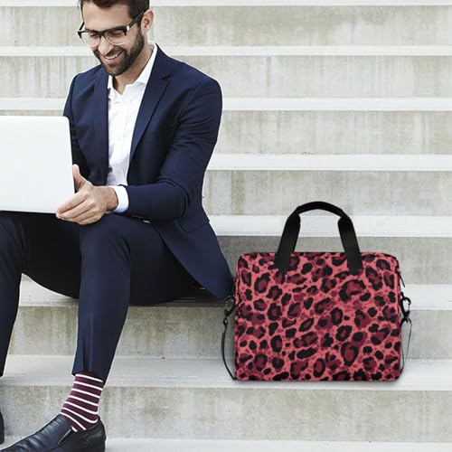 Maletín portátil para laptop 15.6 pulg con estampado leopardo rojo miniatura 3