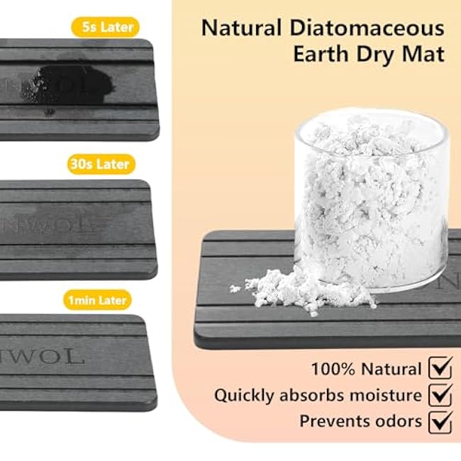 Stone Sponge Holder for Kitchen Sink Caddy with High Brush Holder,Water Absorbent Diatomite Quick Dry Kitchen Sink Organizer, 304 Stainless Steel Rustproof