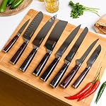 Seido Knive Master Chef Knife Set, 8-Piece Kitchen Knife Set, High-Carbon Stainless Steel Handmade Culinary Knives, Professional Chef Knives