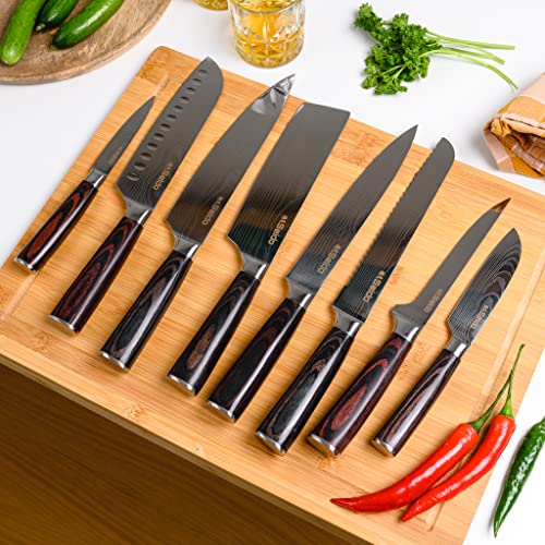 Seido Knives Master Chef Knife Set, 8-Piece Kitchen Knife Set, High-Carbon Stainless Steel Handmade Culinary Knives, Professional Chef Knives, Kitchen Knives - Thumbnail 5