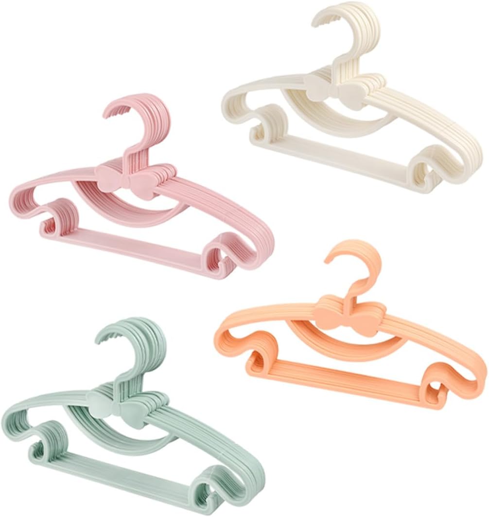 100 Pcs Thickened Plastic Clothes Hangers with Bowknot Design, Suitable for Boys and Closet Organization, Random Color