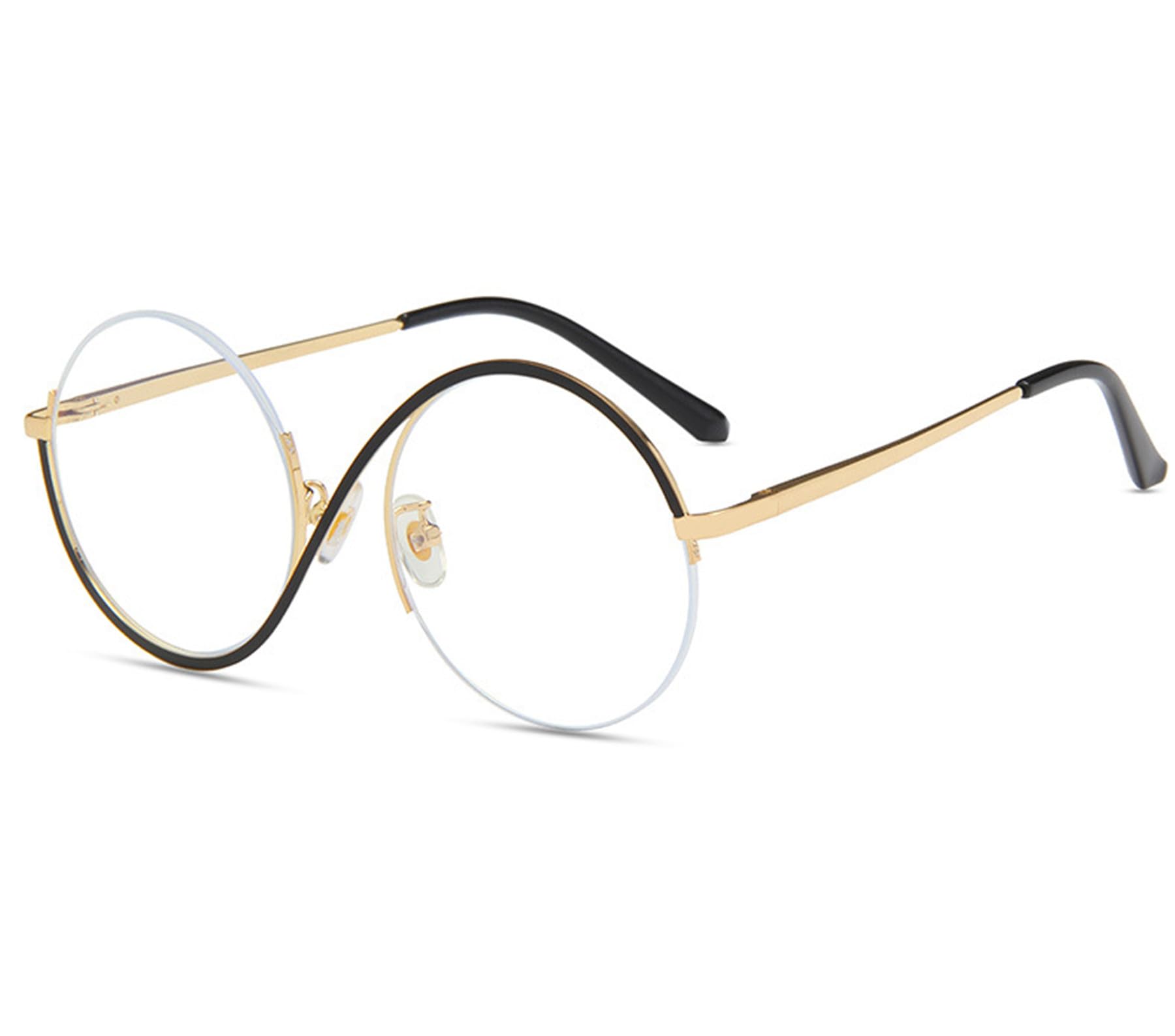 Witch Glasses Halloween Cosplay Glasses with Portable Travel Zipper Case Hook Perfect for Adult Women Witch Props, Black