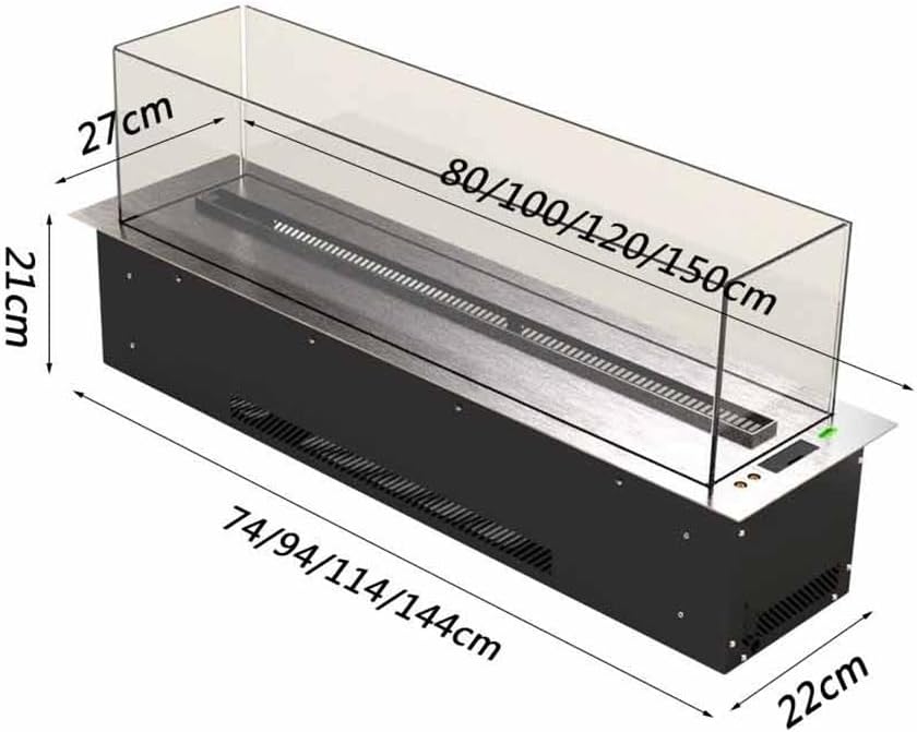 Decorative Fireplace Atomizing Electric Fireplace with Glass Screen, 3D Flame Recessed Water Vapor, Touch and Remote Control(Large)