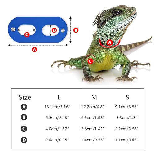 Image of AIITLE Multi-Size Bearded Dragon Leash - Comfortable Adjustable Harness for Reptiles & Small Animals (Outdoor Walks, Pet Events), Blue