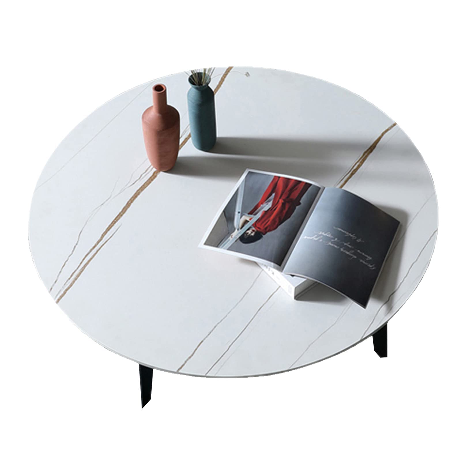 Table basse ronde blanche anti-choc et idéale petits espaces