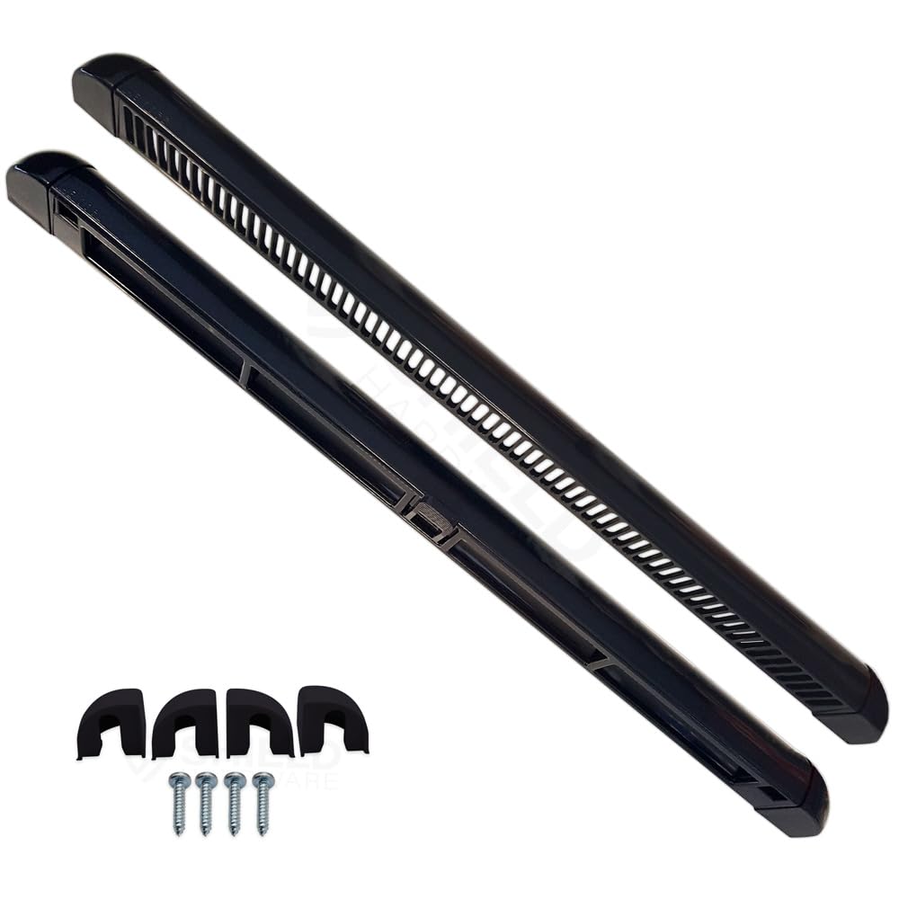 Window Trickle Vents - Reduces Condensation, Damp & Steam - Complete Replacement Kit for uPVC, Wood & Aluminium Black 300mm