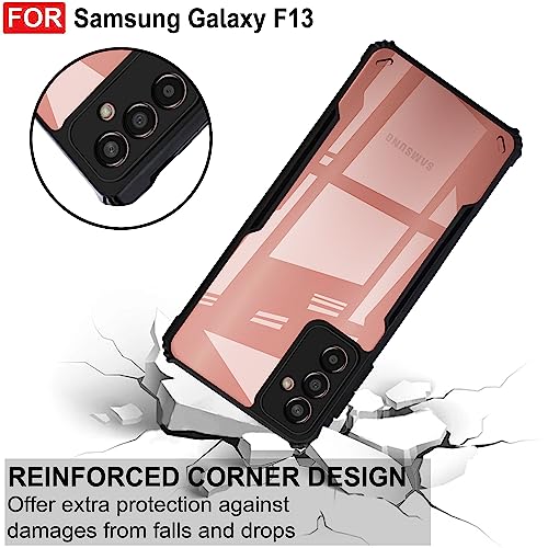 Image of Zapcase Back Case Cover for Samsung Galaxy F13 | Compatible for Samsung Galaxy F13 Back Case Cover | 360 Degree | Clear Case with Camera Protection | (TPU + PC | Matte Black)