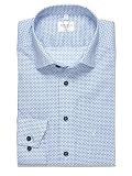 Marvelis Herren Businesshemd Langarm 723014,Rotationsdruck,Modern Fit,New Kent,bleu 11,44