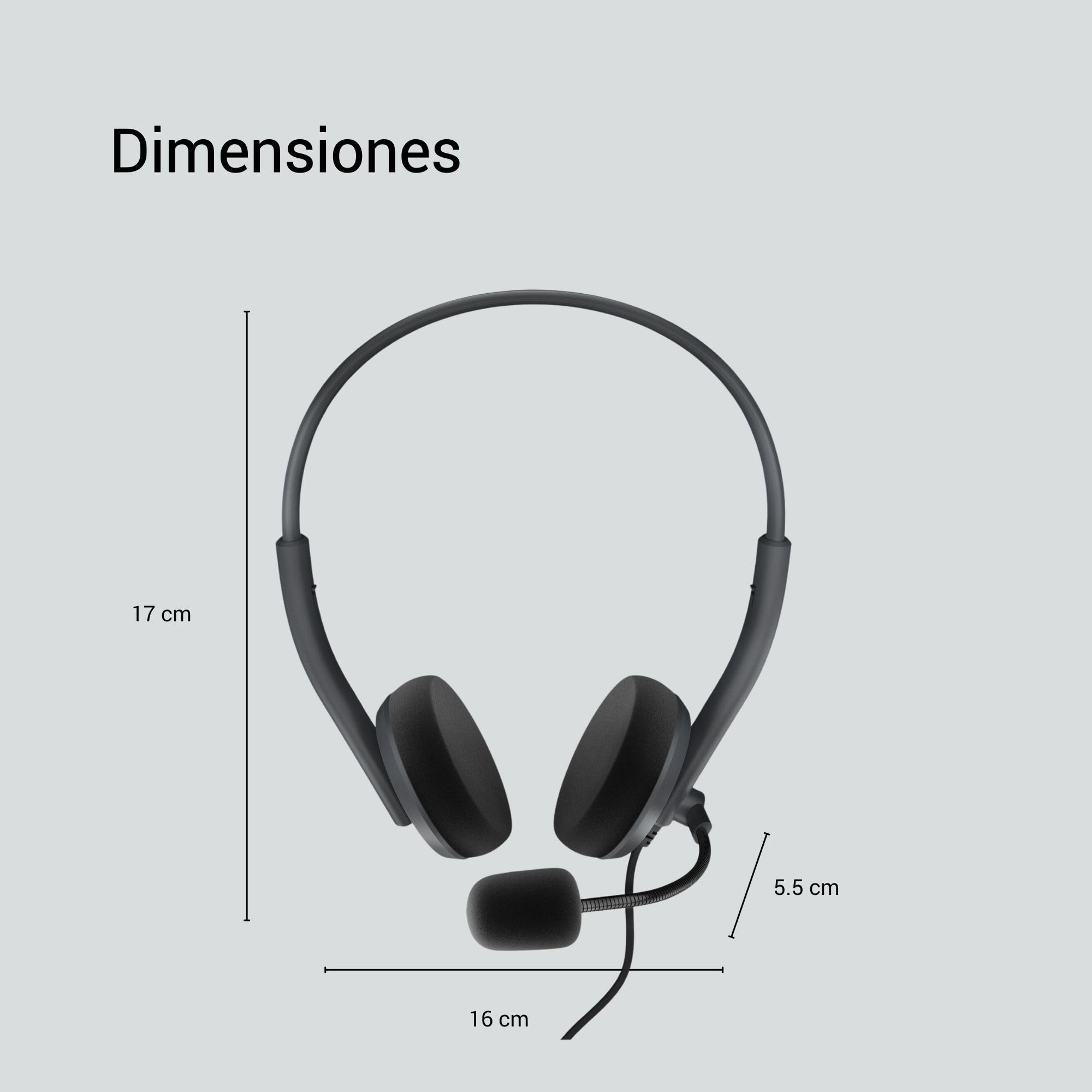 Energy Sistem Headset Office 2 Anthracite (Auricular On-Ear, Compatible con PC/Mac/Smartphone, Conector 3.5 mm, micrófono con Brazo retráctil), Negro (Paquete de 4)