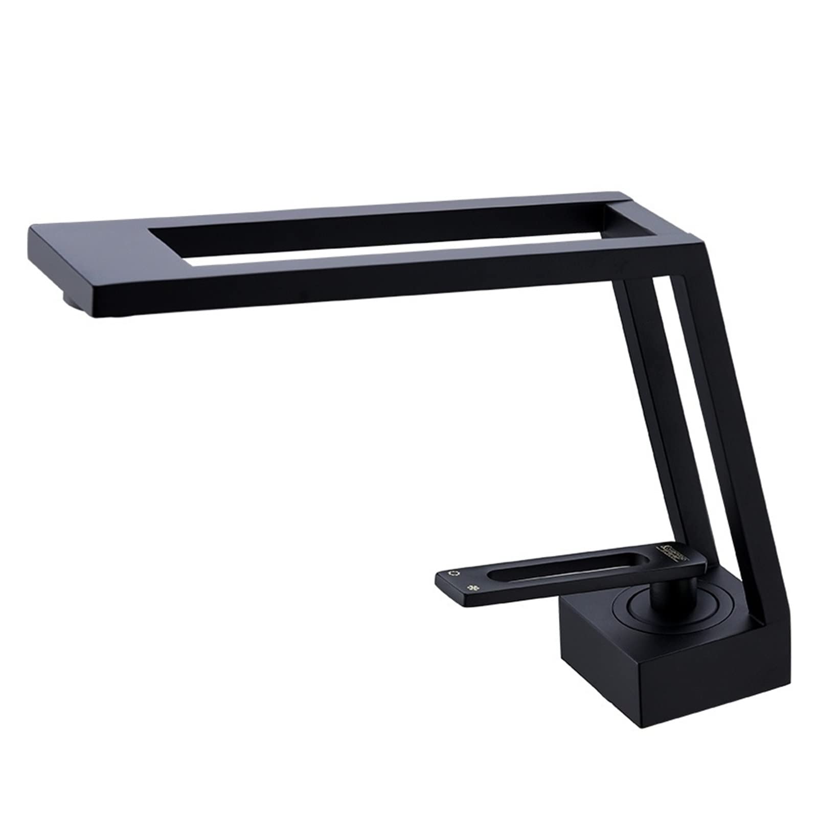 Robinet d'évier géométrique en laiton noir mat au design graphique chic