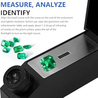 Gemstone Refractometer, Gem Tester for All Stones, Diamond Gemstone Tester Lab Refractometers for Gold & Silver Jewelry, Measures Refractive Index 1.30-1.81