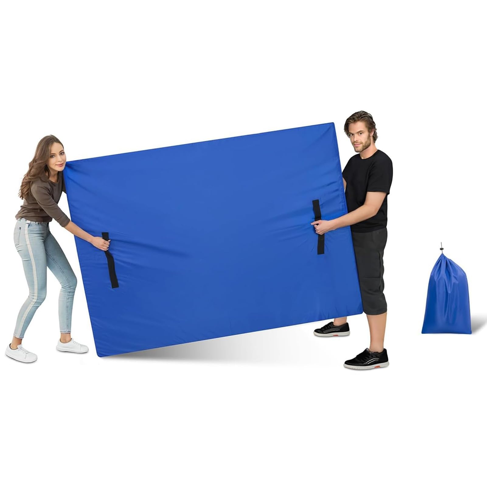 Bolsa de colchón móvil de 4 manos - Bolsa de colchón súper gruesa para artículos móviles - cubierta de colchón reutilizable con cremallera para proteger el almacenamiento(208*200*38cm/82*79*15in)