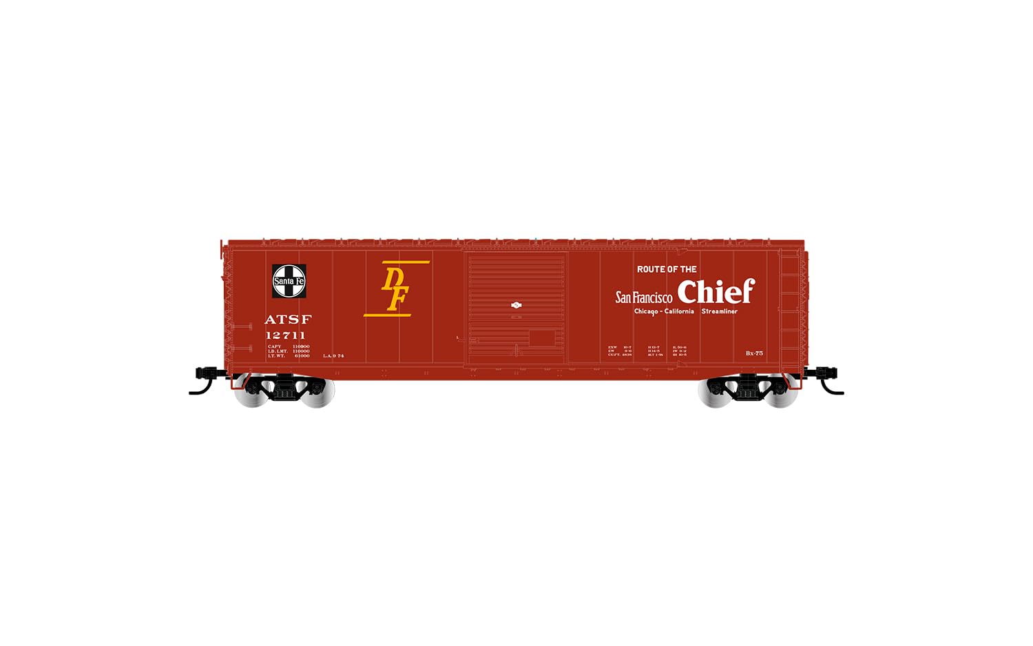 Rivarossi HR6661A ATSF Sliding Door boxcar San Francisco Chief Without roof Walkway 12711 Rolling Stock - Wagon