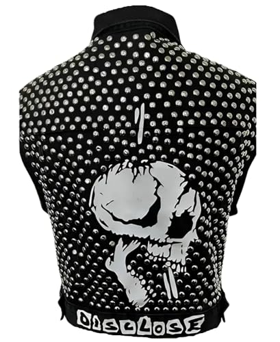 Mens Rockstar Black Studded Jean Pop Rock Blackgoat Denim Vest2