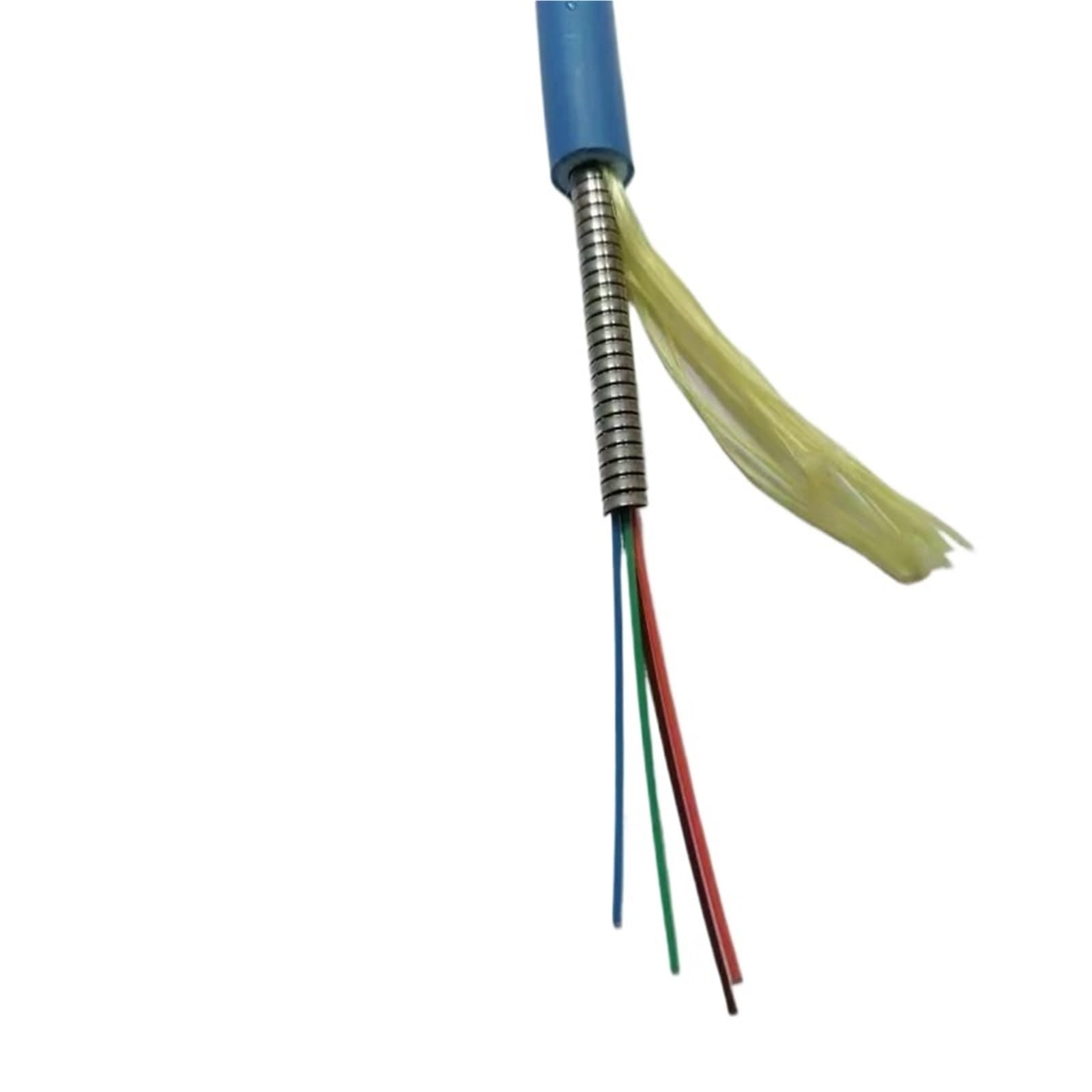 Câble de raccordement à fibre optique blindé 4C ST-ST 10 m, 200 m, 100 m, 120 m, 50 m, bleu, 4 noyaux, fibre duplex SM, imperméable, anti-rats (120 m, 1 pièce)