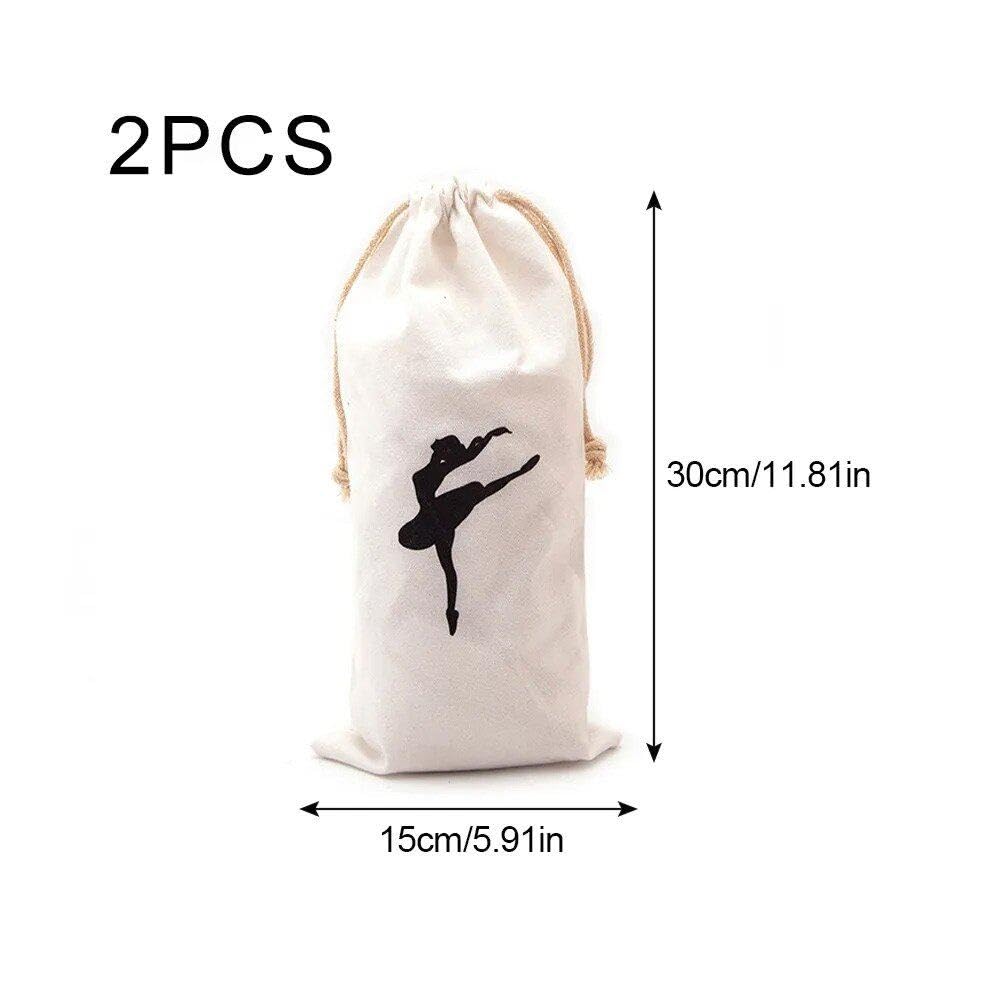 Sacs à Chaussures De Ballet - Lot De 6 | Double Cordon Serrage 27x13cm - Blanc Taille Unique