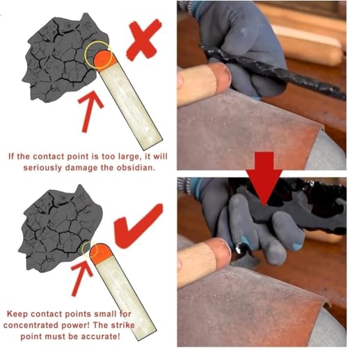 Outils d'artisanat de l'âge de pierre pour débutants kit de taille en obsidienne - 6