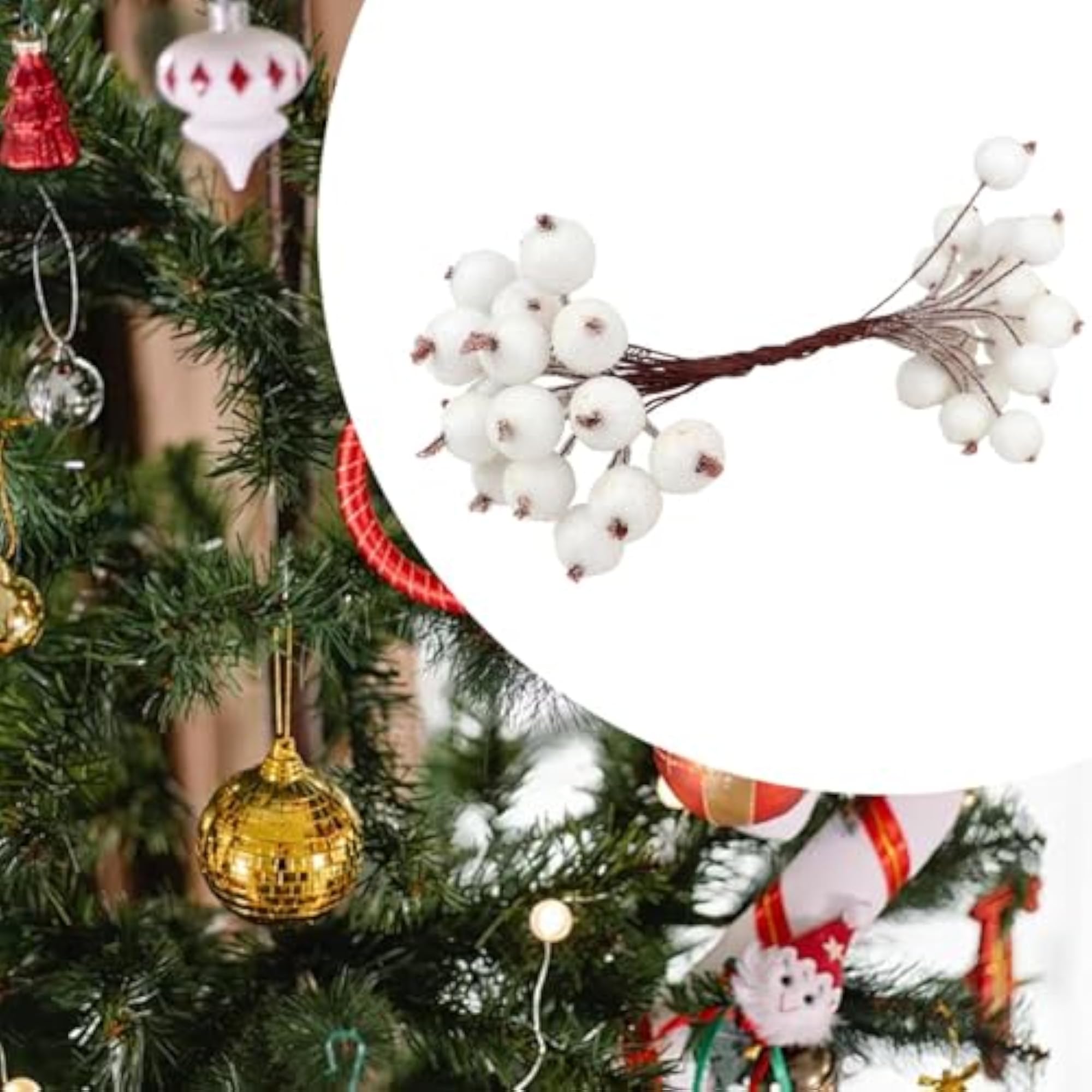 Artificial Frosted Holly Berries Flower Arrangement