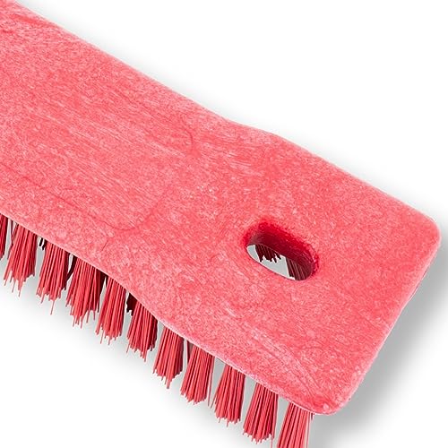 Image of SPARTA Comfort Grip Scrub Brush Hand Brush for Bathroom, Kitchens, Countertop, Plastic, 8 Inches, Red