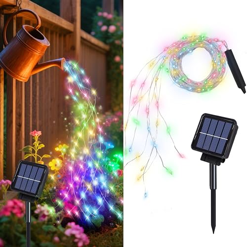 ANGMLN Solar Fairy String Lights Outside, 10 Strand 200 LEDs