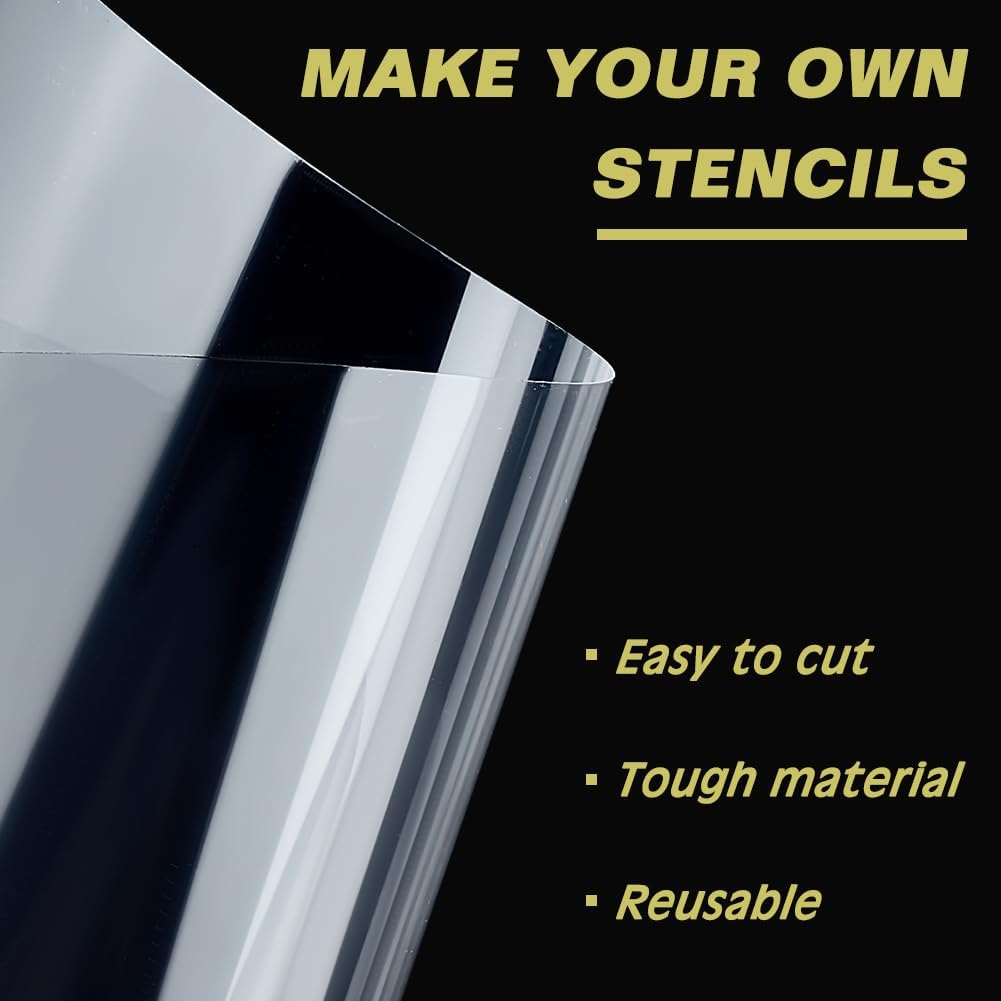 BENECREAT 50 Sheets Heat Resistant Clear Acetate Sheets, 11.7x6.5" PET Transparent Plastic Film Sheets for Arts Craft Projects Cards Album Photo, Card Making
