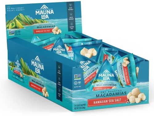Mauna Loa Dry Roasted & Salted Macadamia Nuts, 0.5-Ounce Triangle Pack (Pack Of 24)