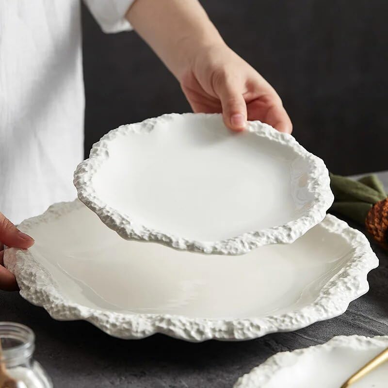 Talerze Ceramiczne Talerze Obiadowe, Kreatywne Talerze Do Naczyń, Talerze Do Zastawy Stołowej, Specjalne Talerze Do Restauracji Hotelowych, Talerze Na Owoce, Talerze Sała，8 Inches