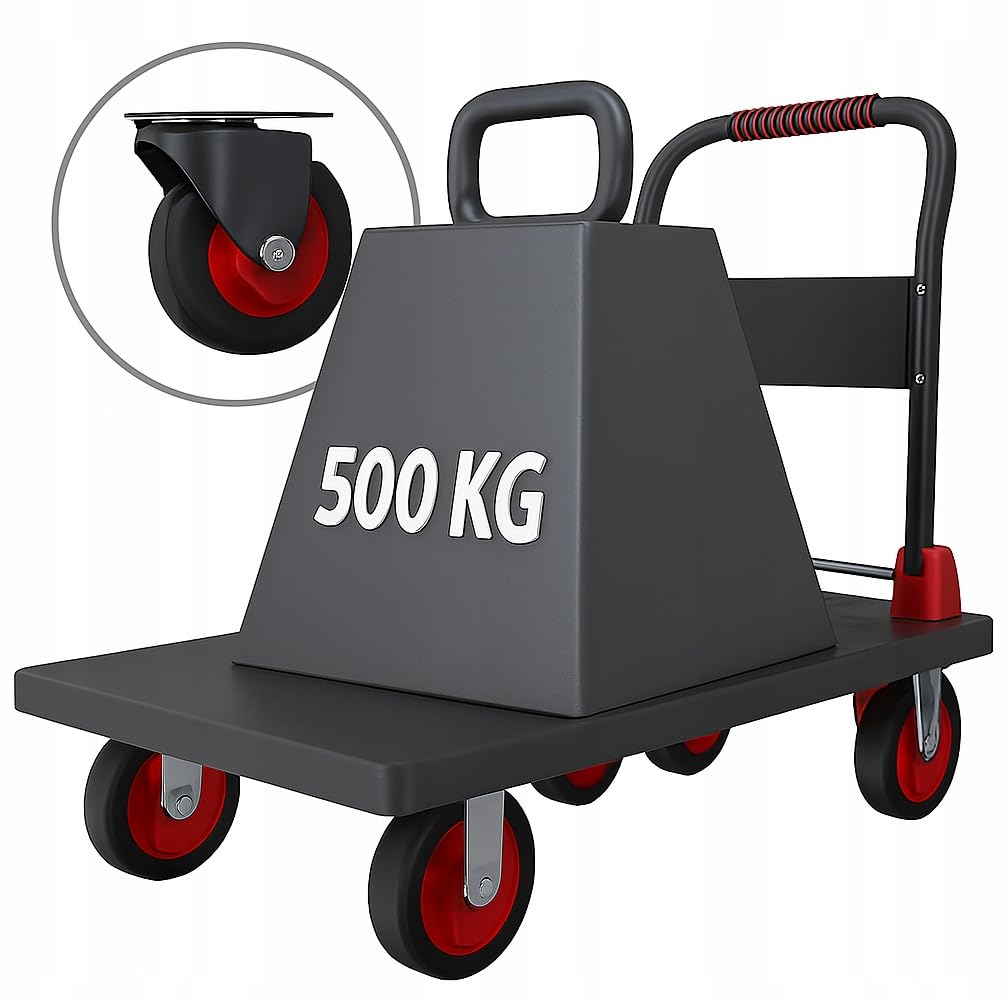 plattformwagen klappbar transportwagen mit Rollen rollwagen schwerlastwagen 500 kg Kunststoff schiebewagen