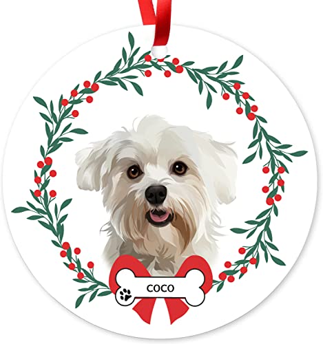 Personalized Maltese Christmas Ornament