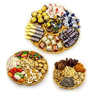 Soz® 3er-Set Snack-Teller Rund – Ø29×2 cm, Ø24×2 cm und Ø19×2 cm – Snackschalen aus umweltfreundlichem Bambus…