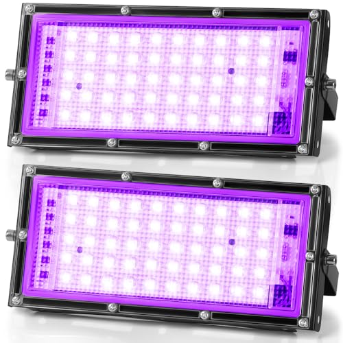 Lâmpada Led UV 110V, 2 Luz Negra Refletor Profissional, Lâmpada Led Uv, Luz Negra, Refletor Led 50W, Lampada Led 50W