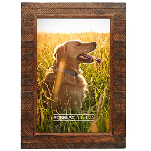 Eosglac 11x17 inch Wooden Poster Picture Frame Rustic Brown, Handmade Wood Plank Design, Photo Frames Wall Mounting Display by Eosglac - Used condition - US$31.99