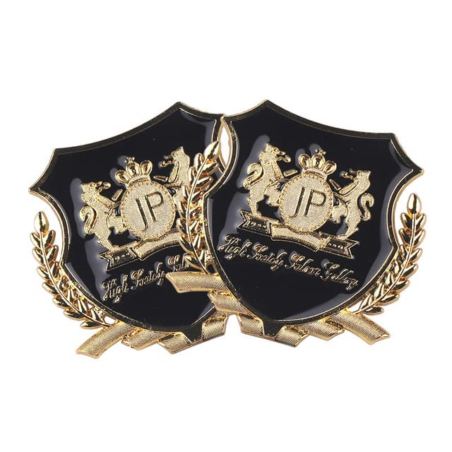 Automobile - Car styling 2Pcs JP Metal Badge Junction Produce Sticker Emblem For Car Side Windowss Body Auto Rear Trunk Lid Auto accessories (Gold)