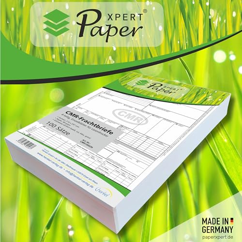 PaperXpert CMR Frachtbrief x 100 | 4-teilig | DIN A4 Einzelblätter im Wechsel | Für Laser- & Inkjetdrucker | Internationaler Güterverkehr | nach neustem ADR-Standard - Made in Germany