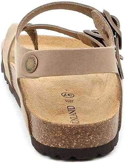 Sandalo Grunland Sara SB0917 In Pelle Nubuk Marrone, Comodo Ed Elegante