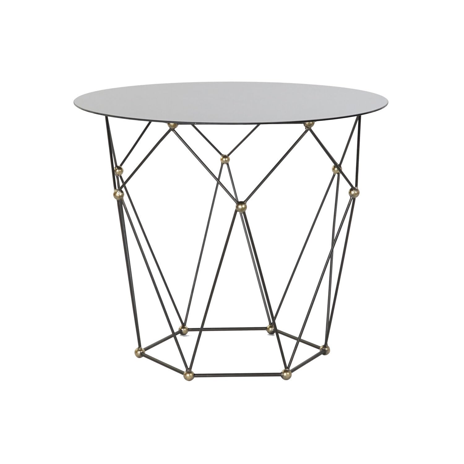 MESITA AUXILIAR METAL CRISTAL 70X70X60 NEGRO_ AlexandreHouse