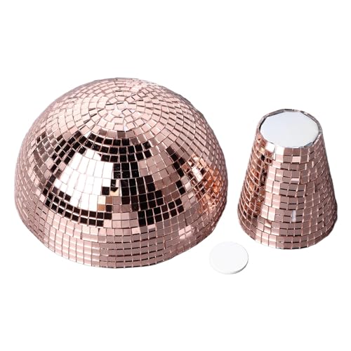 Mushroom Disco Ball, Dazzling Visual Effect Reflective Mirror Glitter Mushroom Plastic Decorative for Stage (Rose Gold)