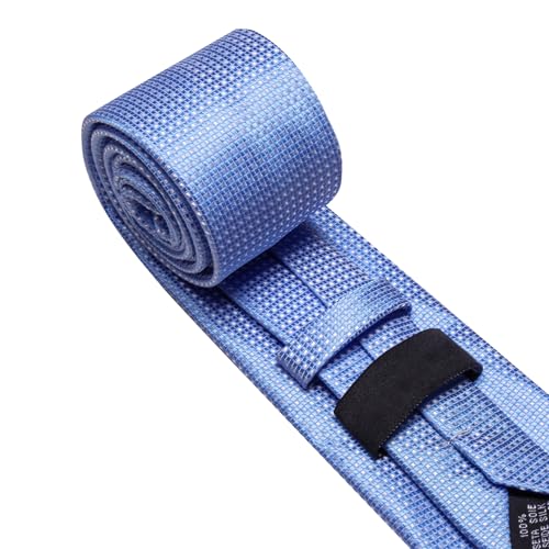 Image of Barry.Wang Ties for Men Silk Tie Sets Polka Dot Woven Necktie Pocket Square Cufflinks Business Wedding
