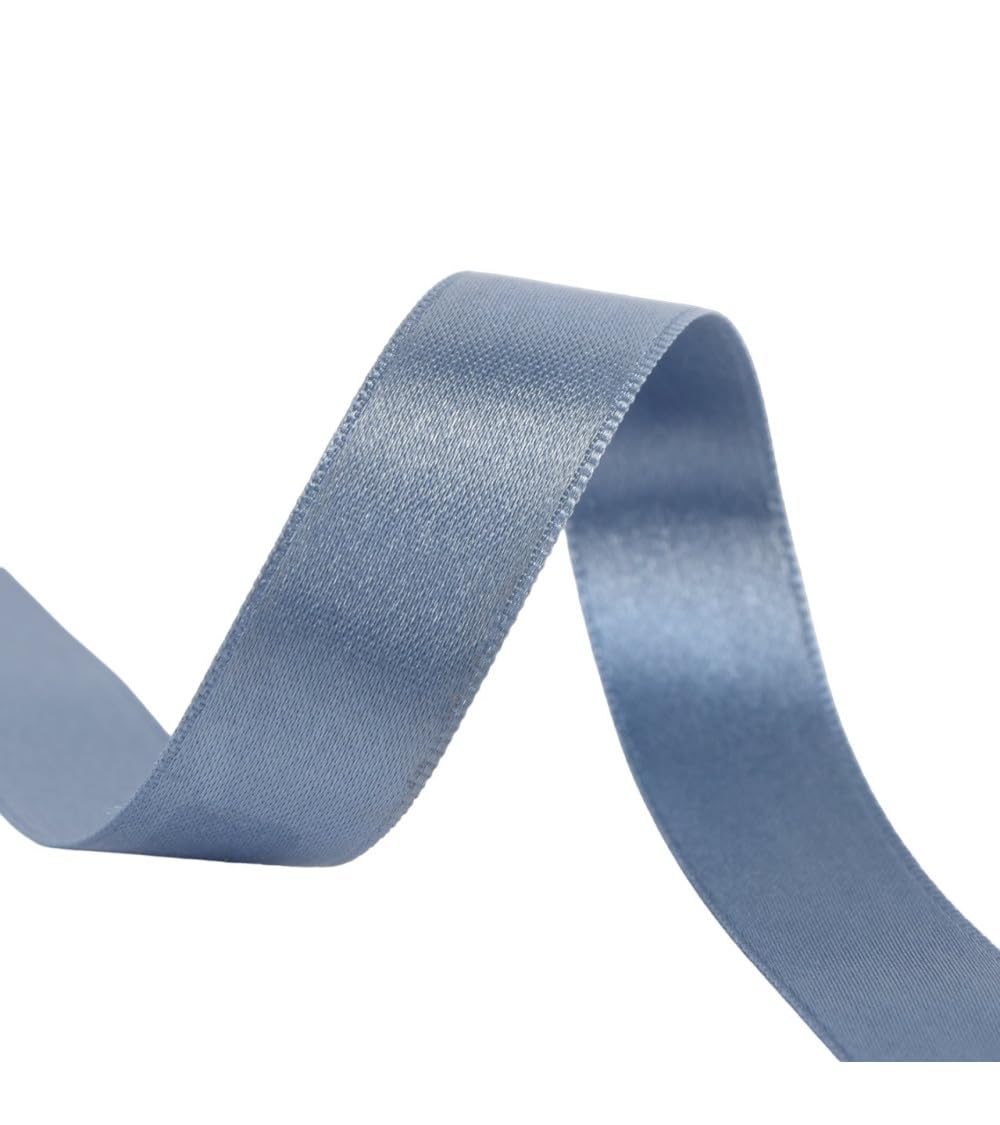 Bobina 40 m nastro di raso double face realizzato in Francia blu guede - misura 38 mm