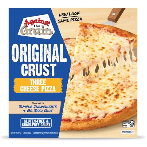 Image of Against the Grain Gluten-Free Three Cheese Original Crust Pizza, No Grains, Seed Oils, Preservatives or Gums, Frozen, Family Size (24 oz)