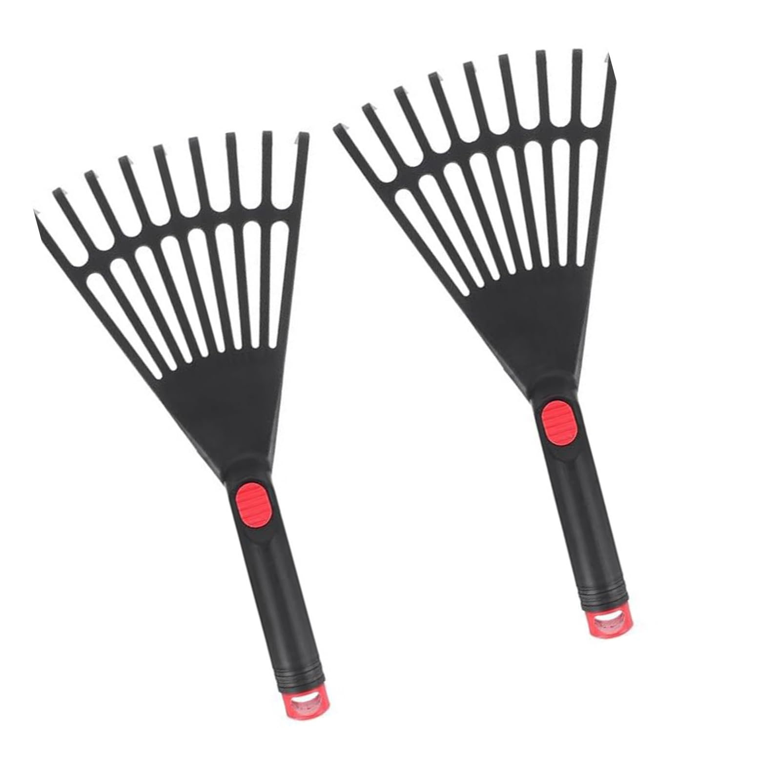 of 2 Ergonomic Garden Rakes with 9 Teeth Lightweight for Soil Cultivation Weeding and Planting Landscaping Soil Farmer Tool