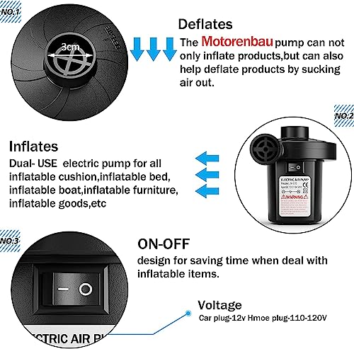 image for Motorenbau Electric Air Pump for Inflatables,Portable Quick-Fill Air P