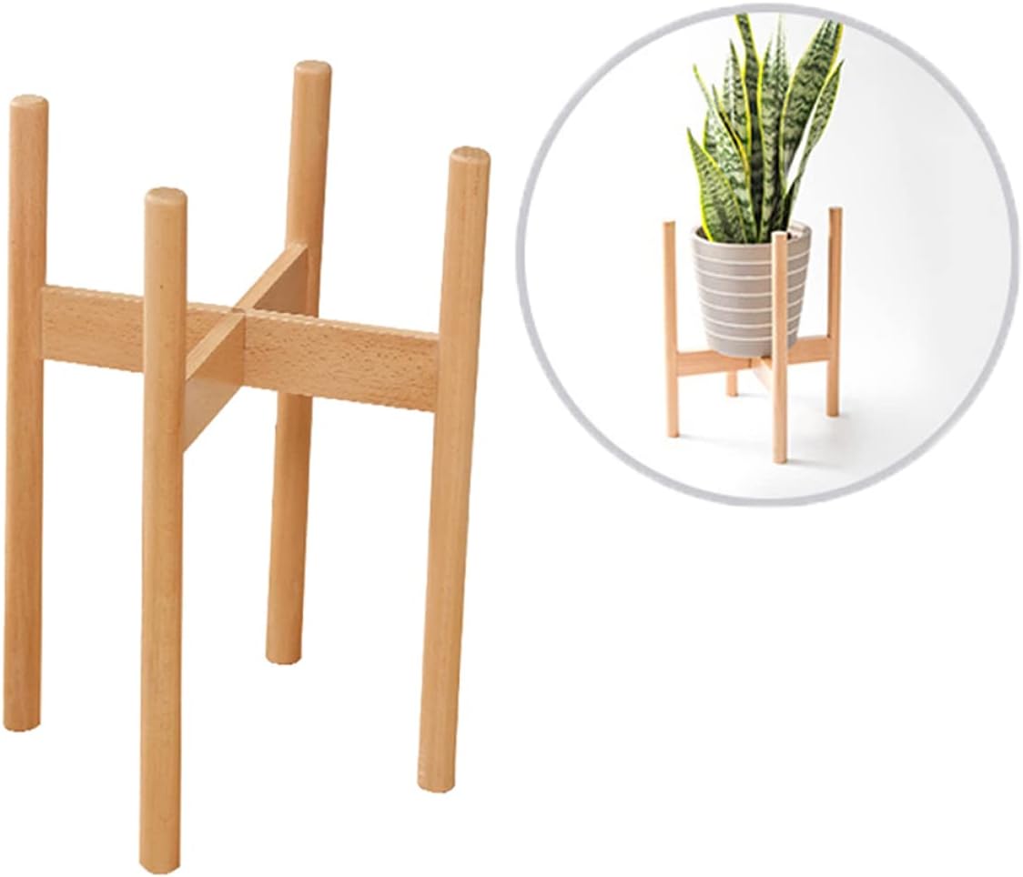 ibasenice Sturdy Wooden Flower Pot Rack Simple Solid Wood Indoor Plant Stand for Balcony Room Decor Easy to Use Wood