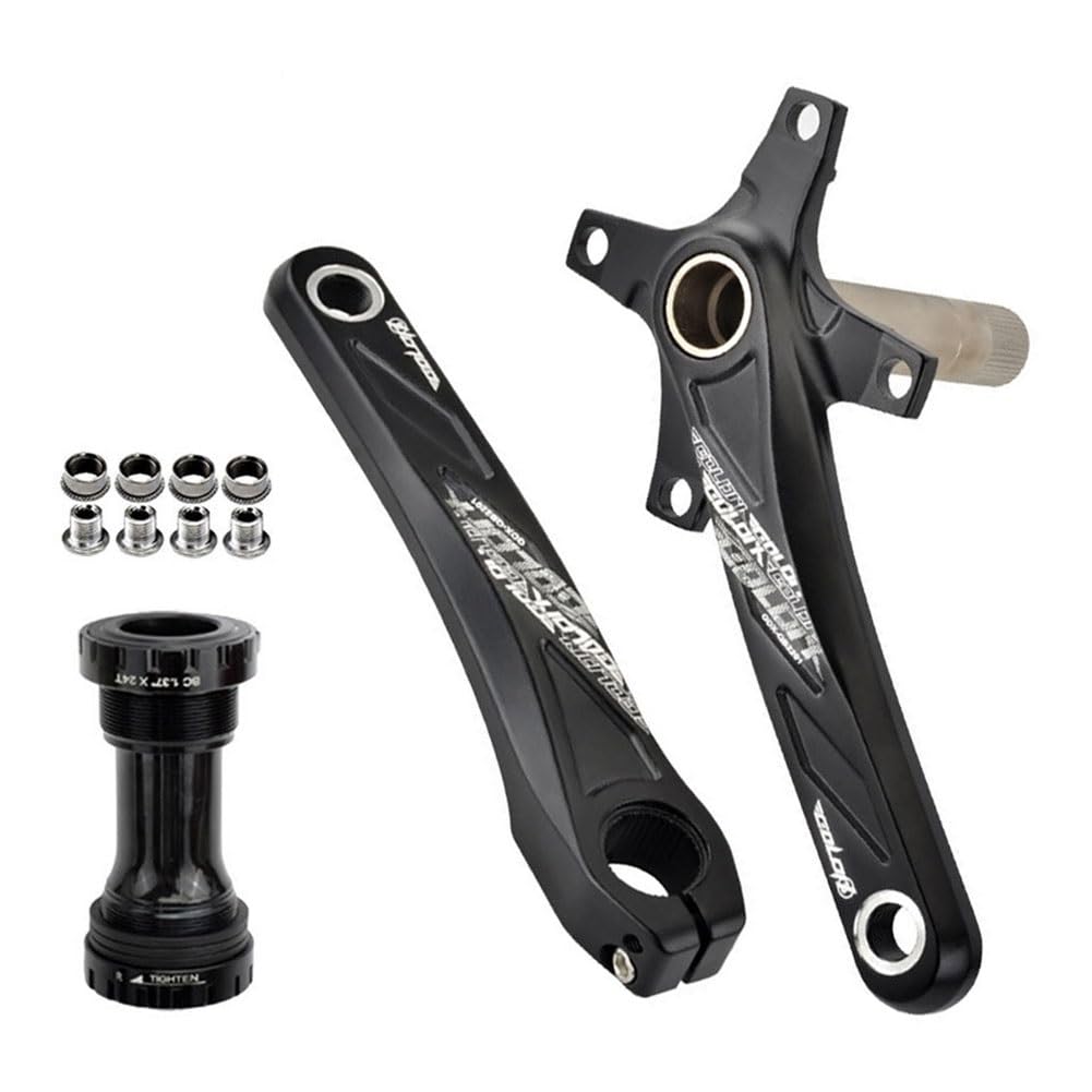 Guarnitura per mountain bike 170/175mm 104 BCD con kit movimento centrale BSA, set di pedivelle cave integrate compatibili con pedivelle in lega di alluminio a 8/9/10/11/12 velocità, bulloni neri