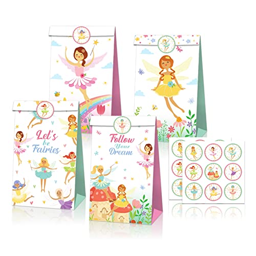COSFAN - Sacs à dragées pour fées, Boîtes friandises sur le thème des fées - 12 paquets - 22*12*8CM - Anniversaire