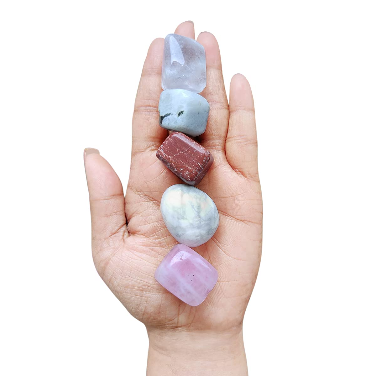 9Dzine Cancer Zodiac BirthStones Tumble Set –Yellow Calcite, Rose Quartz & Lapis Lazuli | Cancer Lucky Birth Stones Crystal for Born under (June 21 – July 22) |Healing Crystals Set for Astrology, Meditation & Energy Balancing with Guide Card and Red Pouch | Gift for Birthday