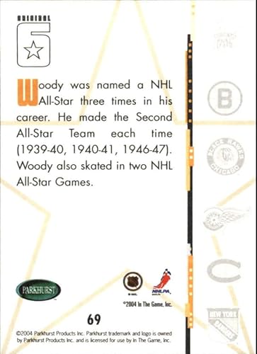 Miniatura 2 de 2003-04 2004 Parkhurst Original 6 (Six) #69 Woody Dumart Boston Bruins Official NHL Hockey Trading Card by ITG In the Game