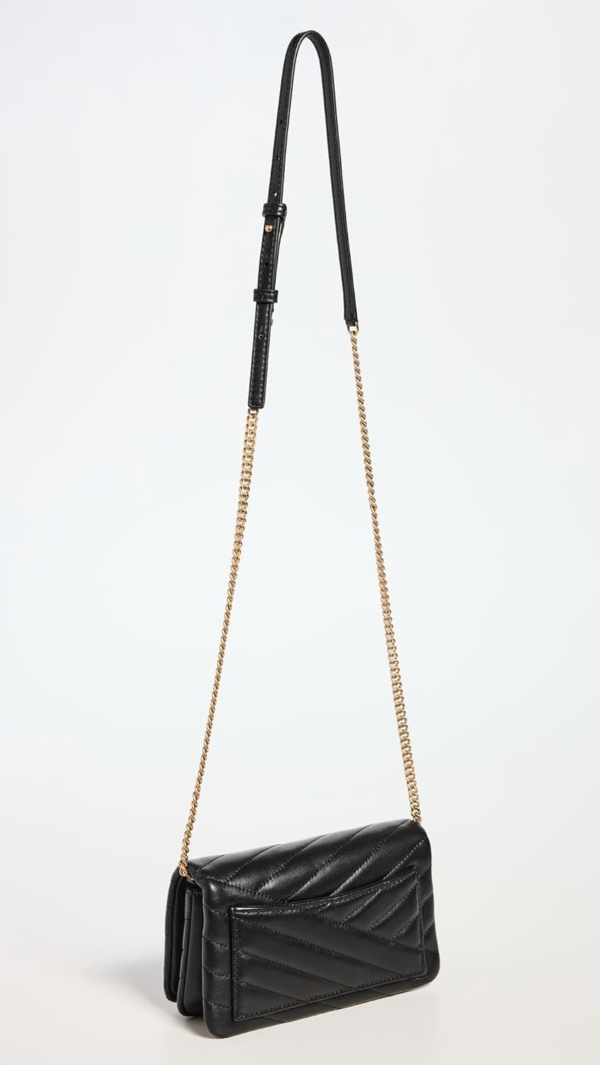 Tory Burch Women's Kira Chevron Chain Wallet, Black, One Size - Image 4