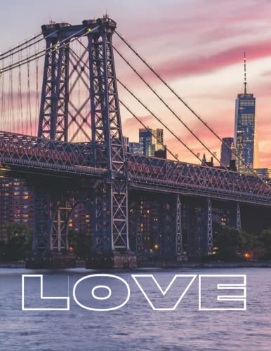 Manifest Love Composition Notebook NYC Manhattan Bridge Sunset: College ruled Journal wide Note Pad Diary with a Bible Verse on the Back