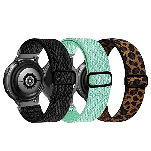20mm Stretchy Bands Compatible with Samsung Galaxy Watch 6 /5 /4 40mm 44mm /Galaxy Watch 6 Classic 47mm 43mm /Watch 5 Pro 45mm/ Watch 4 Classic 42mm 46mm, Nylon Strap for Galaxy Active 2 40